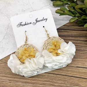 Blue Rose Hoop Earrings, Floral Theme, 2 pairs